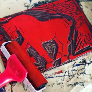 linogravure rouge