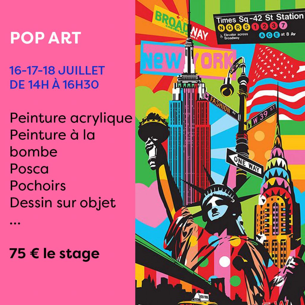 stages artistiques d'été pop art