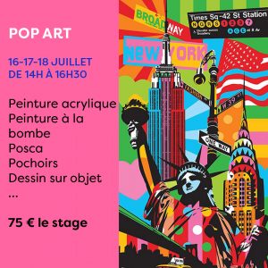 stages artistiques d'été pop art