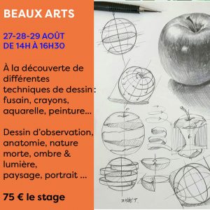 stages artistiques d'été : beaux arts